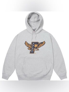 Palace Eagles Hood Grey Marl Hoodie Retro Team Logo FW25 Hooded Sweatshirt XL